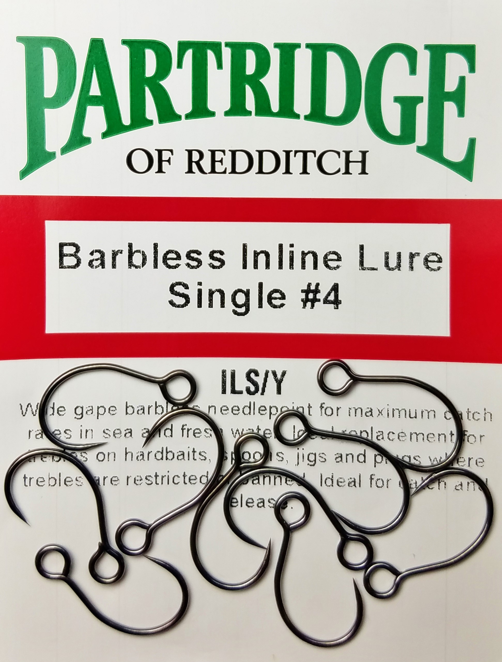Partridge ILS Inline Lure Single Hooks, Fly Tying Hooks